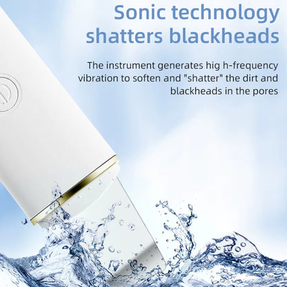 1Pc Facial Skin Scrubber USB Electric Ultrasonic Face Skin Spatula with 250Mah Battery and 4 Modes Portable Pore Deep Scrubber