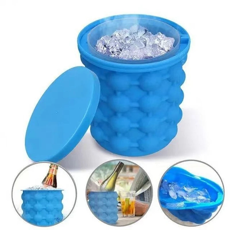 1Pc-Silicone Ice Maker Bucket Wine Ice Cooler Beer Portable Cabinet Space Saving Drinking Whiskey Freeze Kitchen Tools