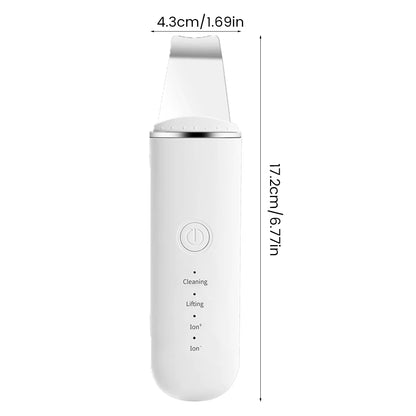 1Pc Facial Skin Scrubber USB Electric Ultrasonic Face Skin Spatula with 250Mah Battery and 4 Modes Portable Pore Deep Scrubber