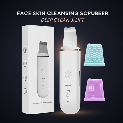 ✨ Ultrasonic Facial Skin Scrubber ✨ 4-Mode Deep Pore Cleaner | USB Rechargeable Face Spatula | Portable Skincare Tool 💖
